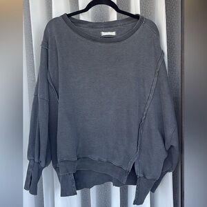 We The Free Camden Charcoal Gray Crewneck Pullover